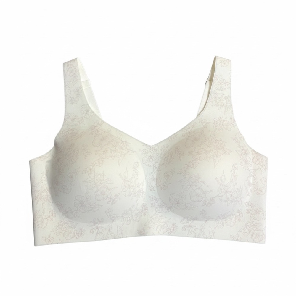 Bali Comfort Revolution Full Figure Bra Floral Print White Wirefree‎  XL TG